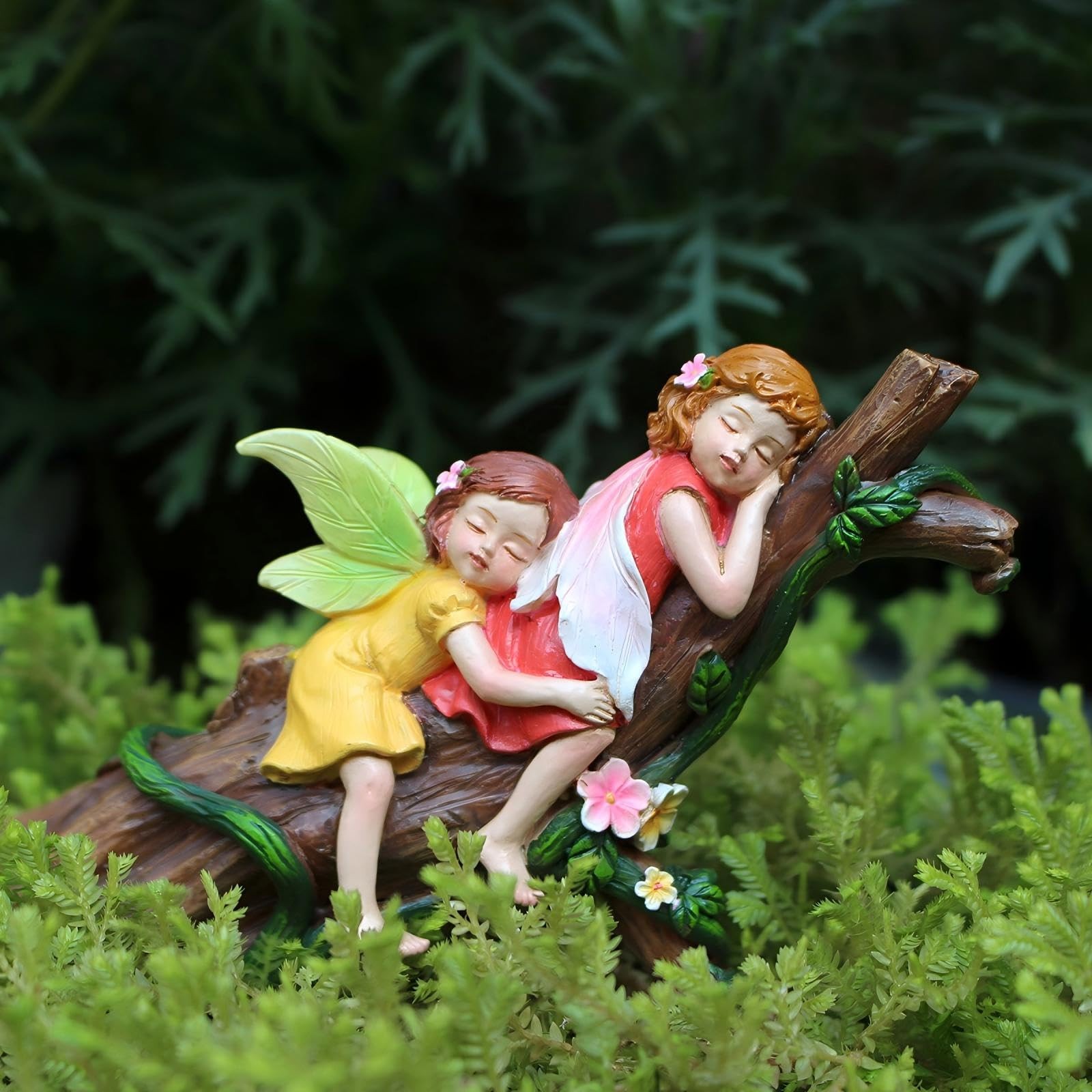 Fairy Garden Figurine, Sleeping on Tree Branch, Miniature Figurine for Plant …