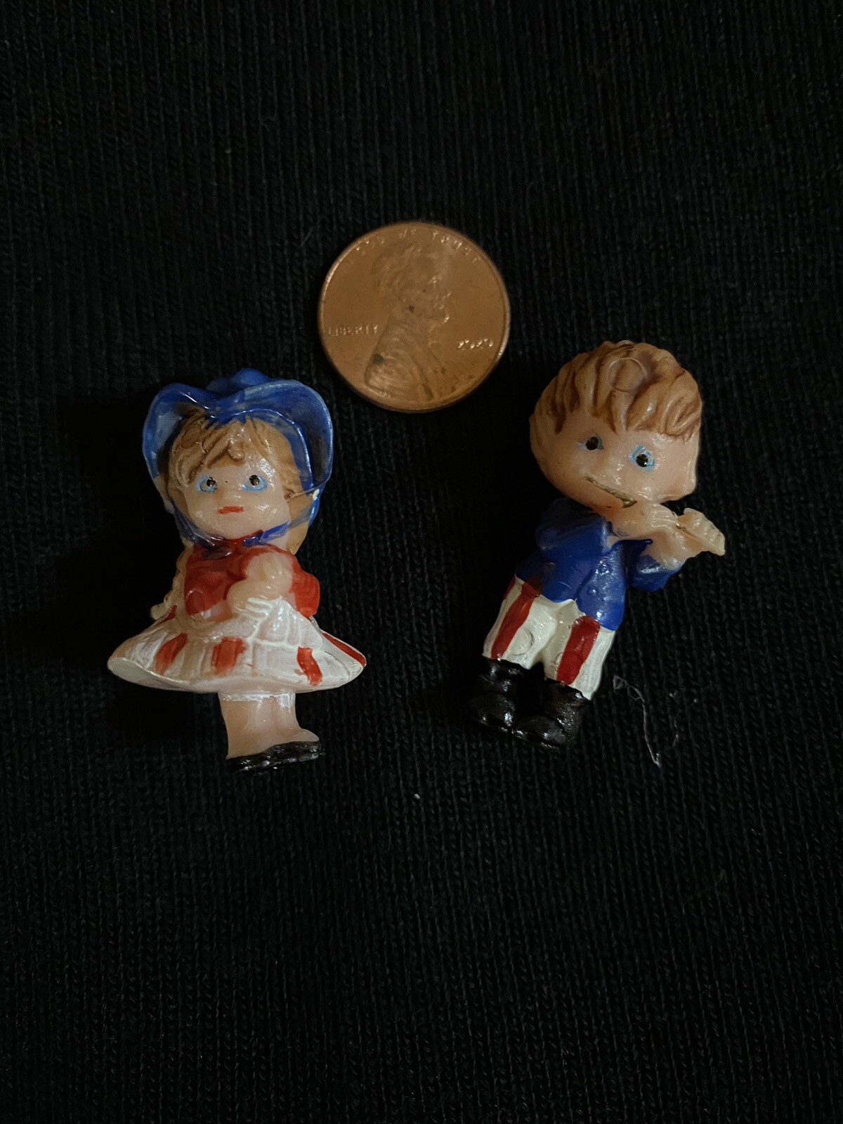 Plastic Boy and Girl Patriotic “Spirit Of 76” Figures – Hand Painted – Vintage
