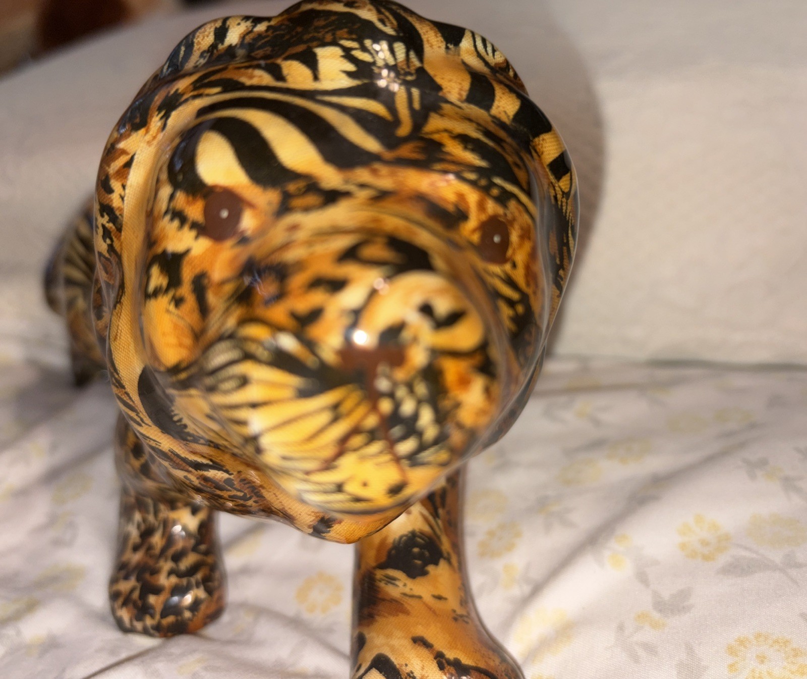 La Vie Patchwork Decoupage Lion Safari Figurine Home Decor King Wildlife Vintage