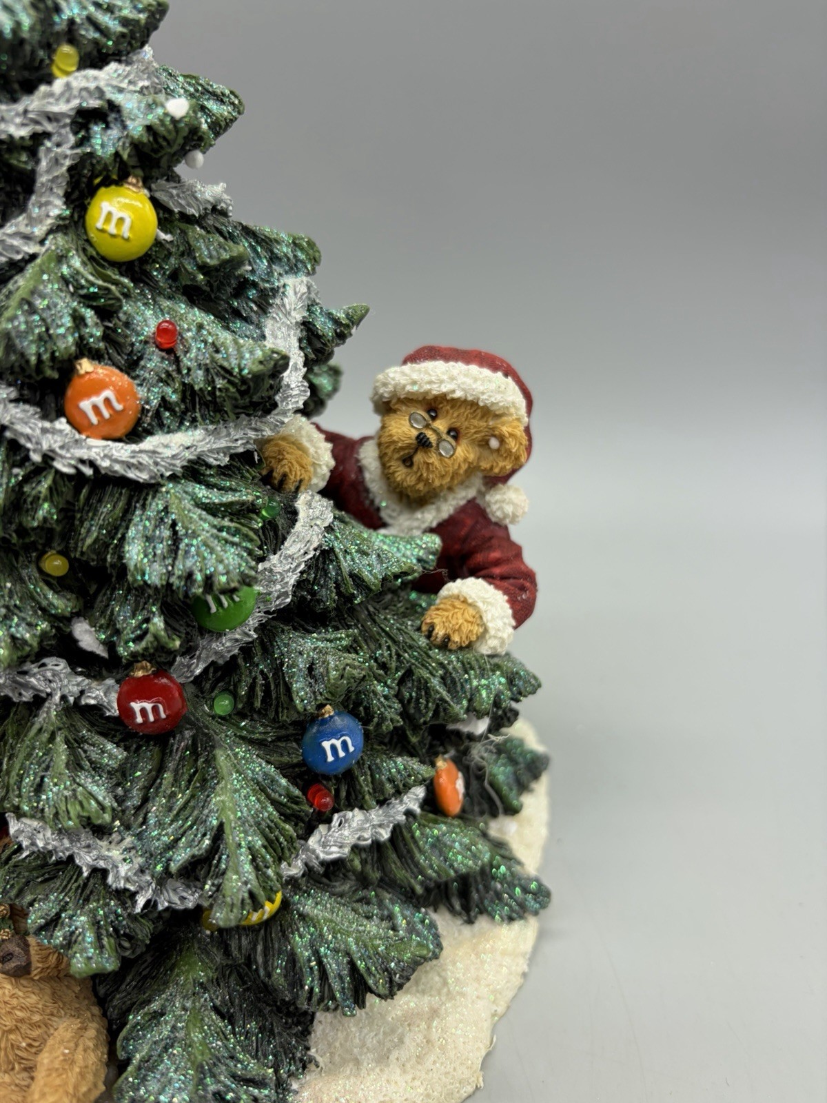 M&M’s Boyds Bears Light Up Christmas Tree TESTED Santa W/ Elgin & Rudy –