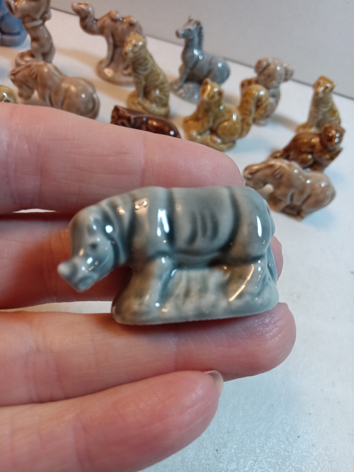 Vtg. Wade Rose Tea Whimsies Lot Of 21 Mixed Ceramic Miniatures Animals + Circus