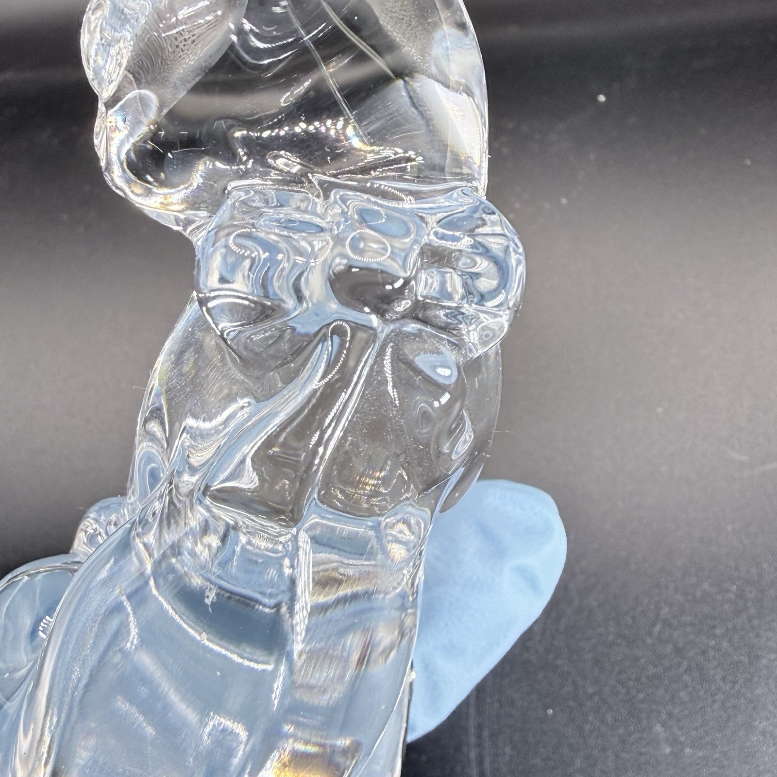 Bohemia Lead Crystal Cat Figurine 24% Pbo Czech Republic 3.5” Clear Glass