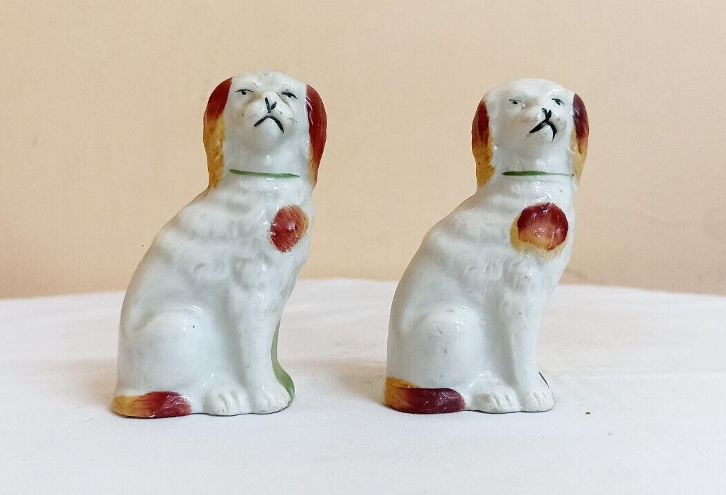 Vintage Antique Japan Porcelain Statue Dog Multi Colors Exquisite Figurine G40