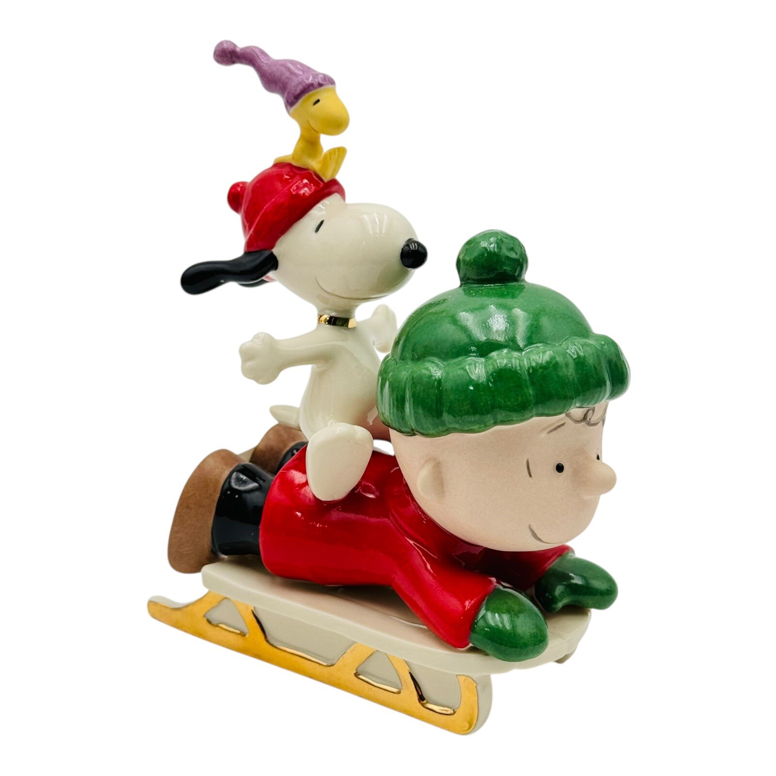 Lenox Peanuts Snoopy Sledding Adventure New With Tag #859464 RARE Charlie Brown