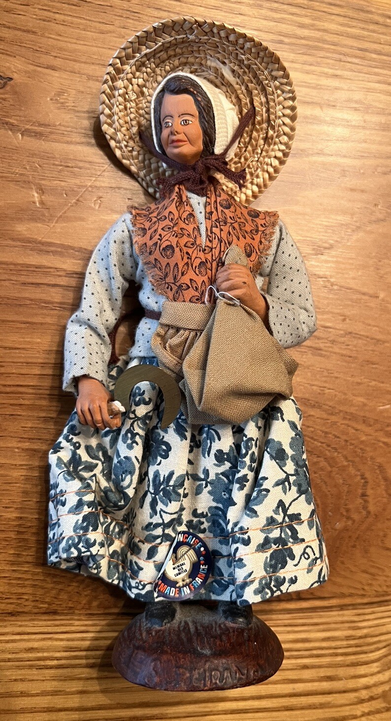 French SANTON DE PROVENCE Lady Doll S PEIRANO Clay Head, Hands & Feet Vtg