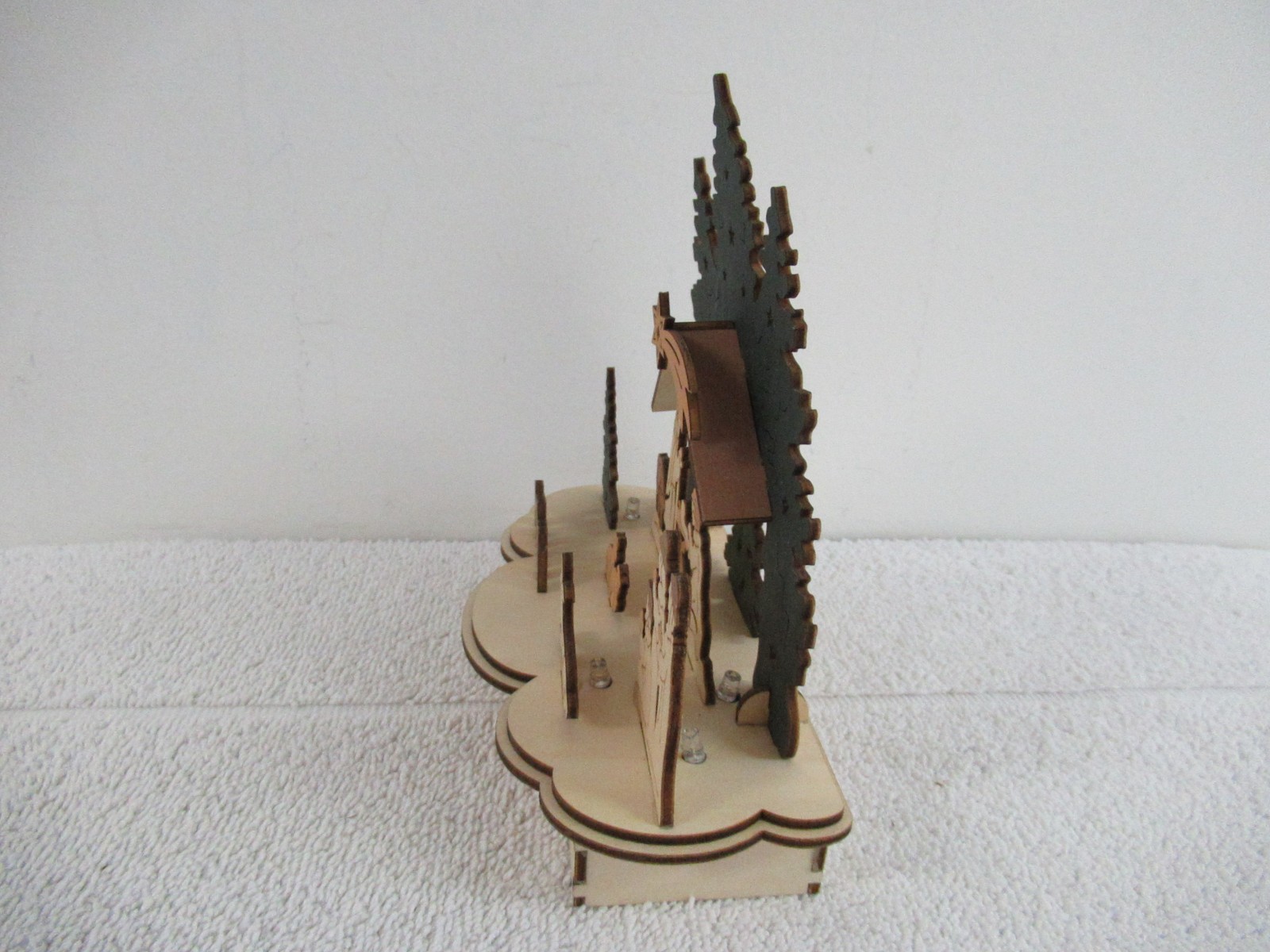 Lighted Laser Cut Wood Nativity Scene, 7-in by 7-in by 2-in, Super Cute