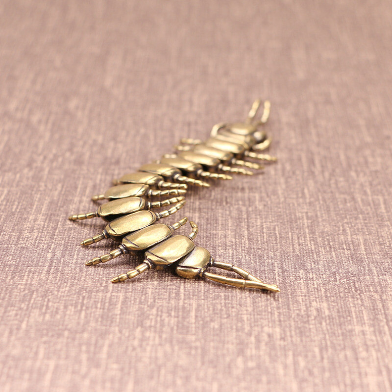 Brass Centipede Figurine Statue Animal Figurines House Desktop Decoration Gifts