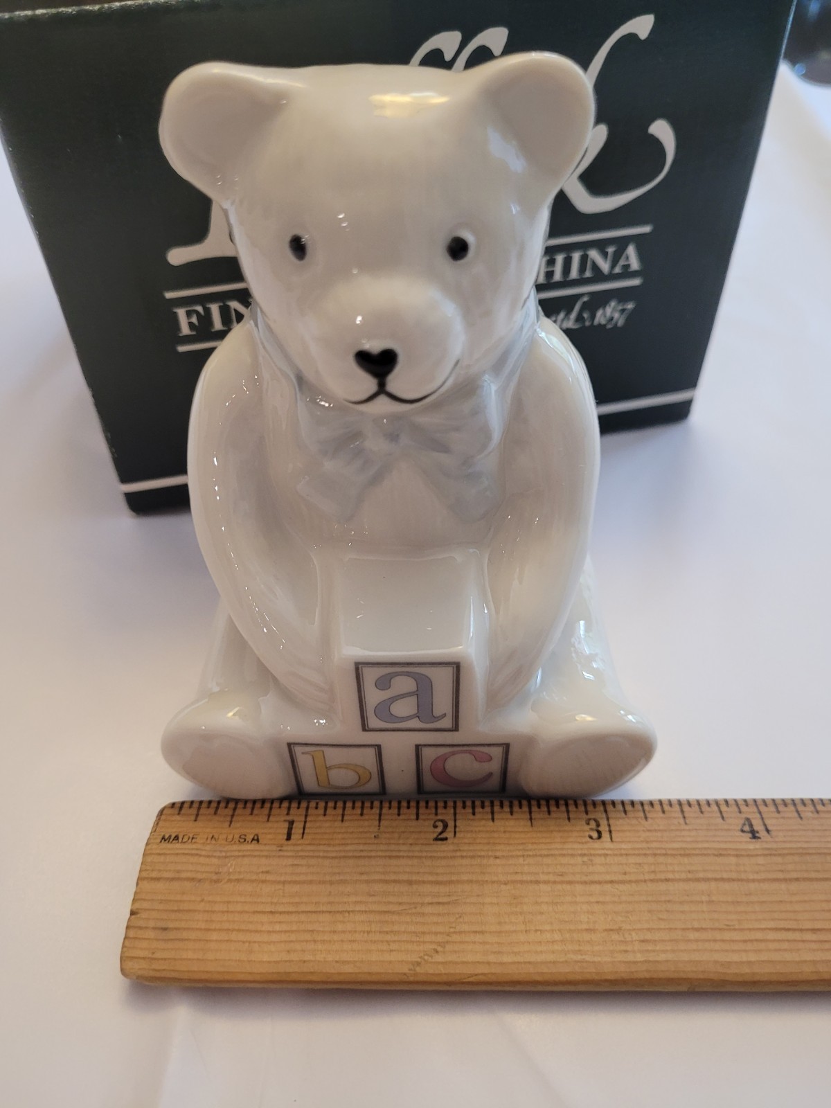 Irish Belleek Baby Boy Bear Figural- MIB