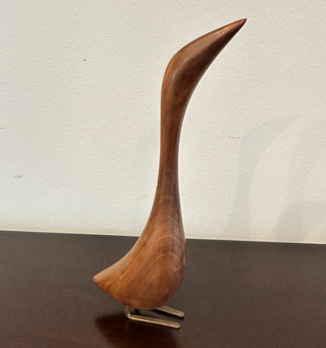 VTG Danish Modern 8″ Carved Wood BIRD Art Sculpture MCM