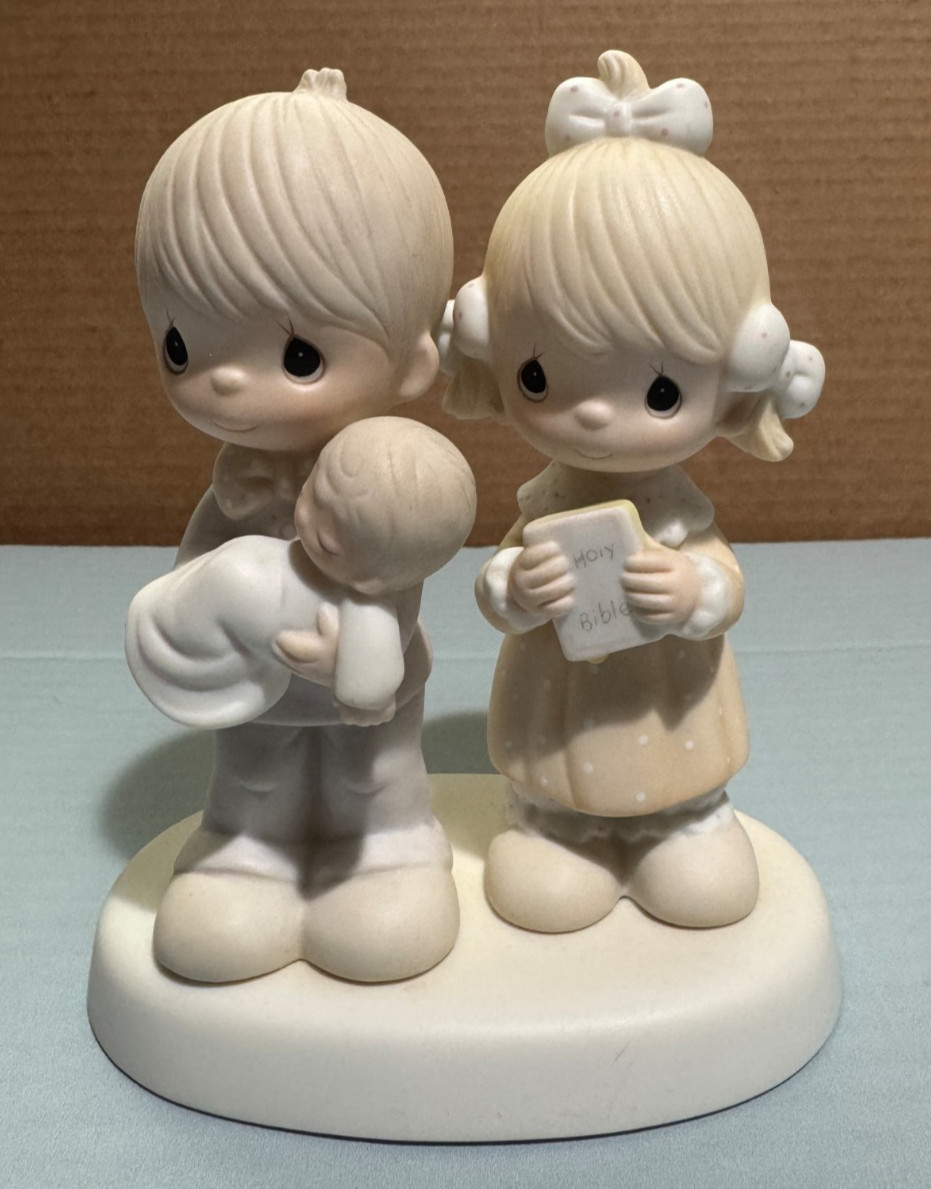 Precious Moments E-4724 “REJOICING WITH YOU” Figurine 1980 Jonathan & David