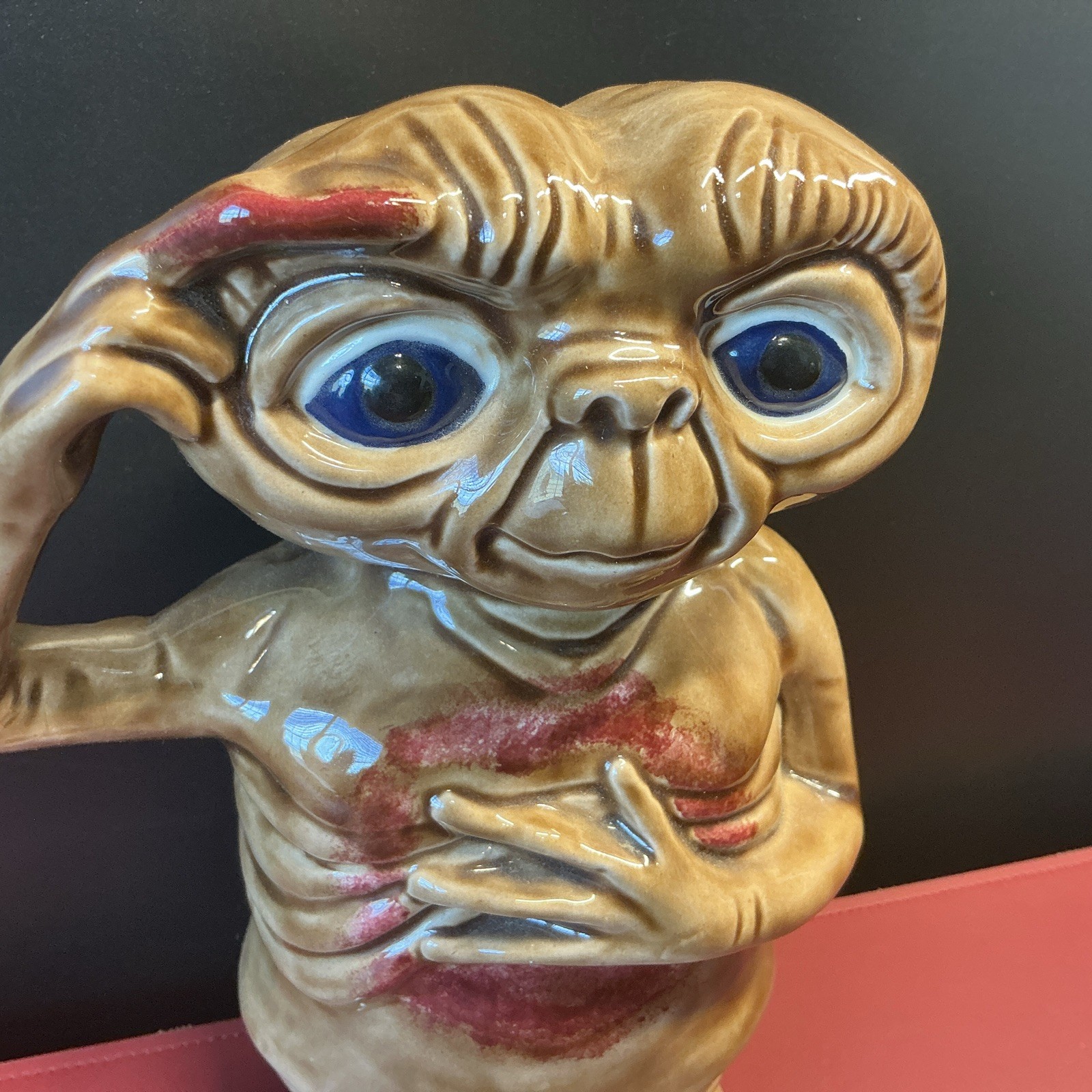 E.T. THE EXTRA TERRESTRIAL ET *CERAMIC STATUE* 1980’s Hand Painted Vintage Alien