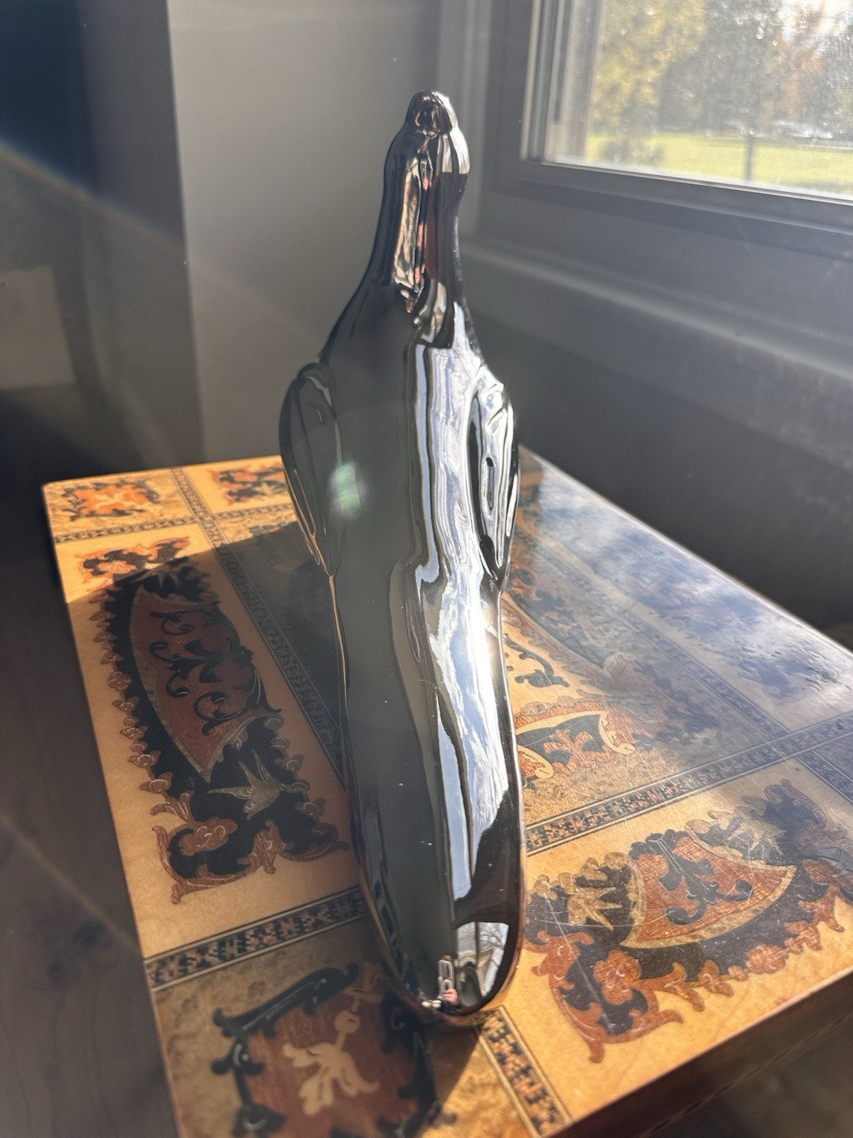 Chrome Pheasant Bird Mid Century Modern Jaru California Pottery FAST SHIP