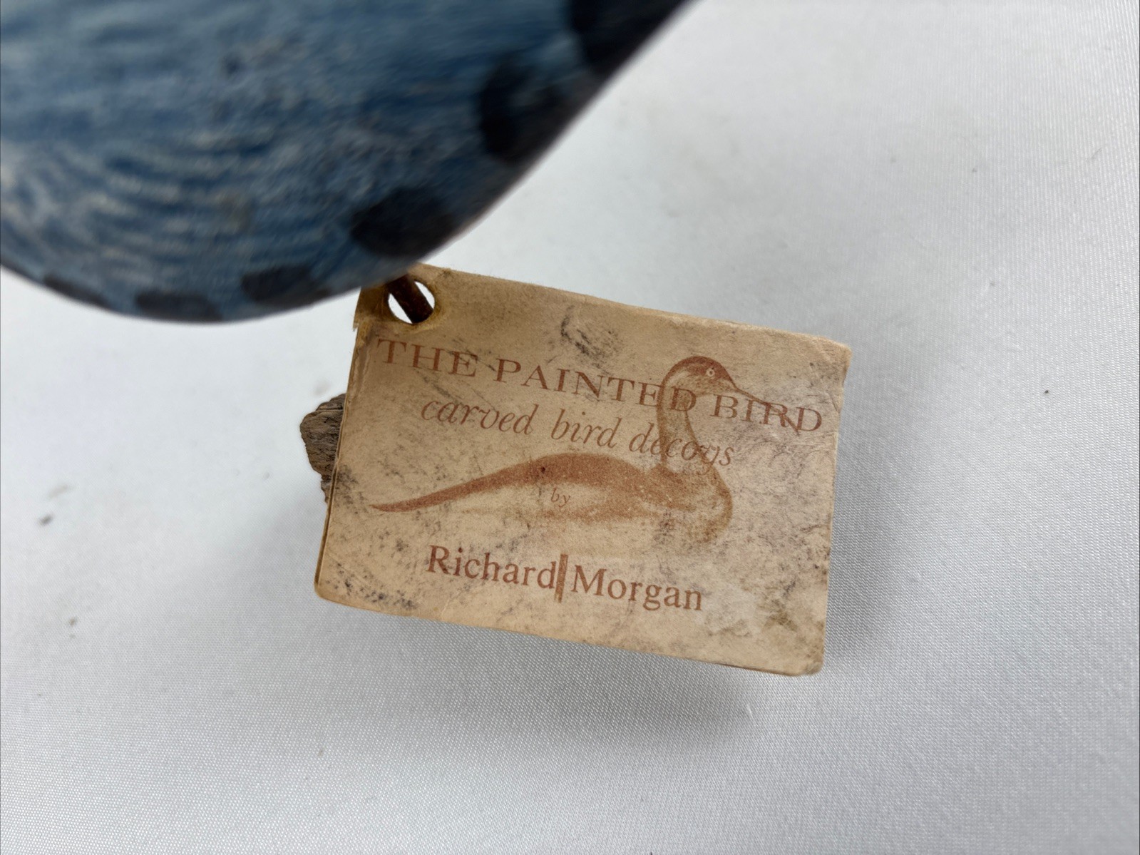 Richard Morgan Wooden Birds With Tags Set Of 5 Hand Painted Figures