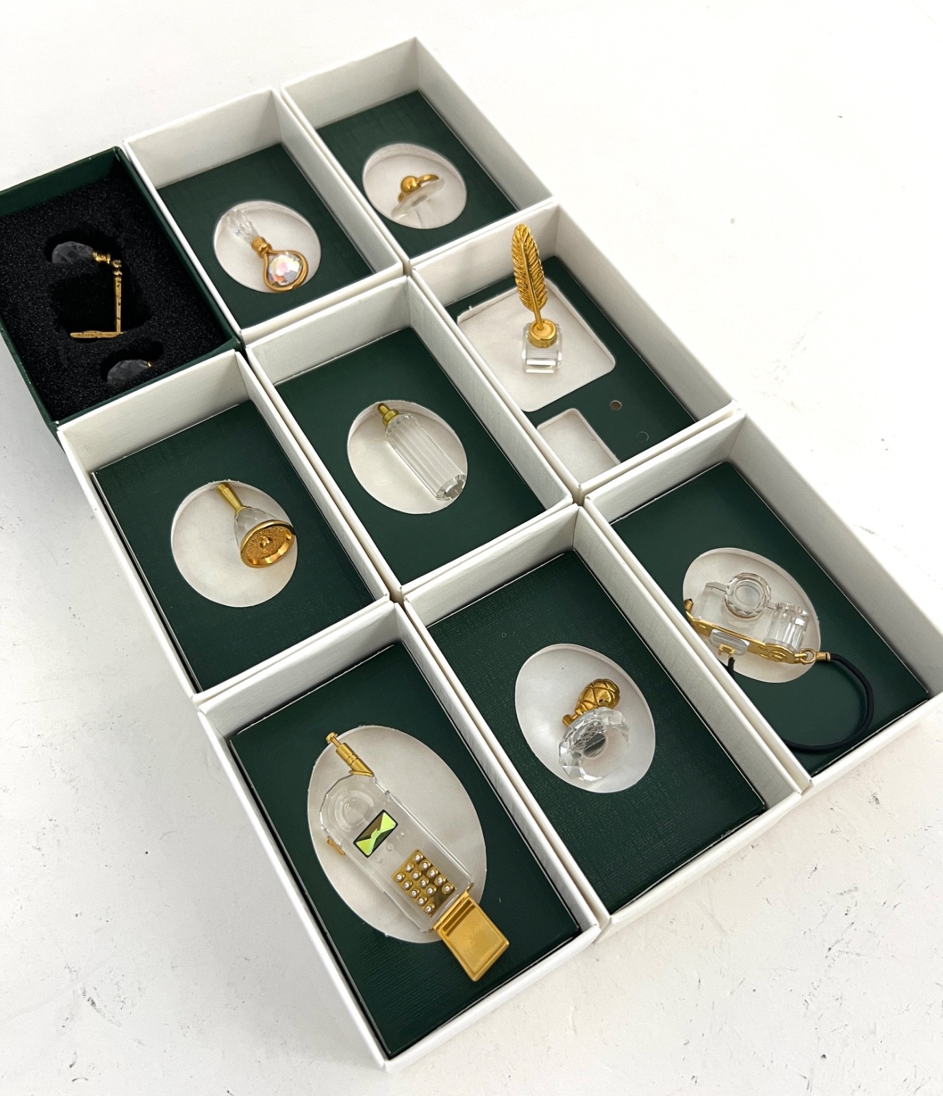 Swarovski 9 Pieces Crystal Memories Miniature with Gold Accent – Collection # 7