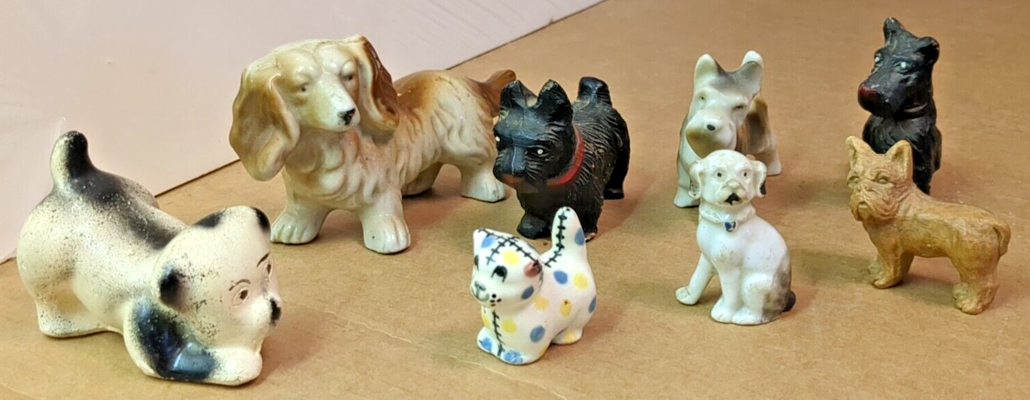 Dog Figurines, Staffordshire, Germany, Occupied Japan, Scotties, and more