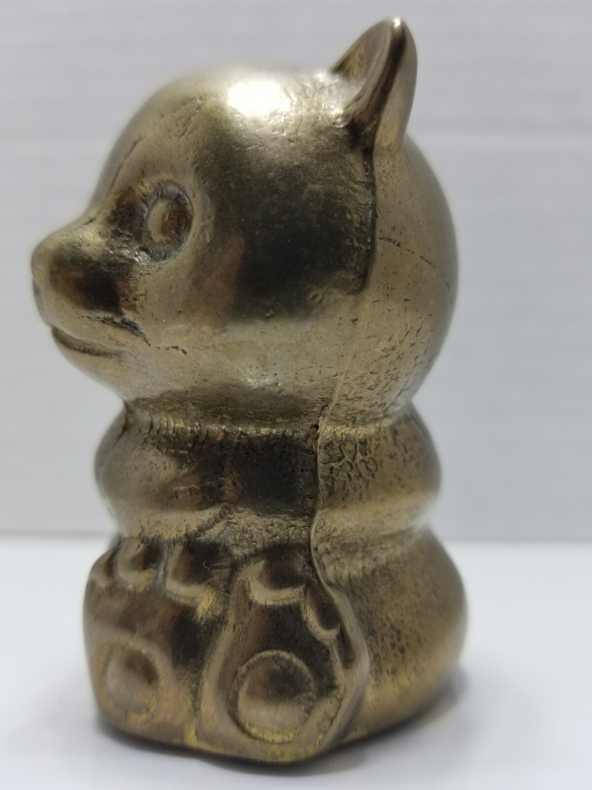Vintage Brass Panda Bear Garanted Massiv Messing Lacared Figurine Paperweight 3″