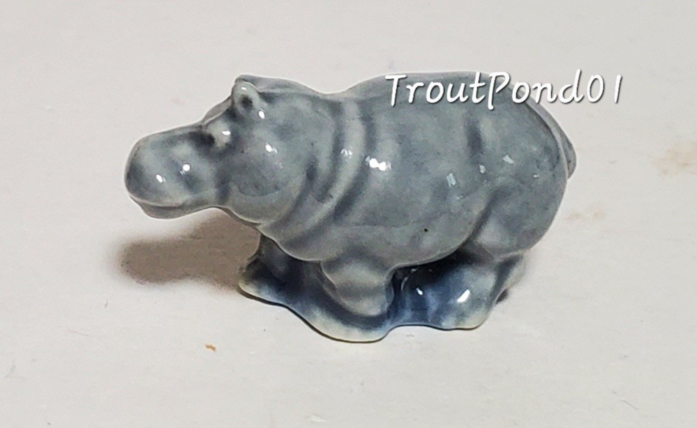 Wade Whimsies Hippo Color Variations Set 1 Set A 1998 Gray Blue and 1960’s Honey