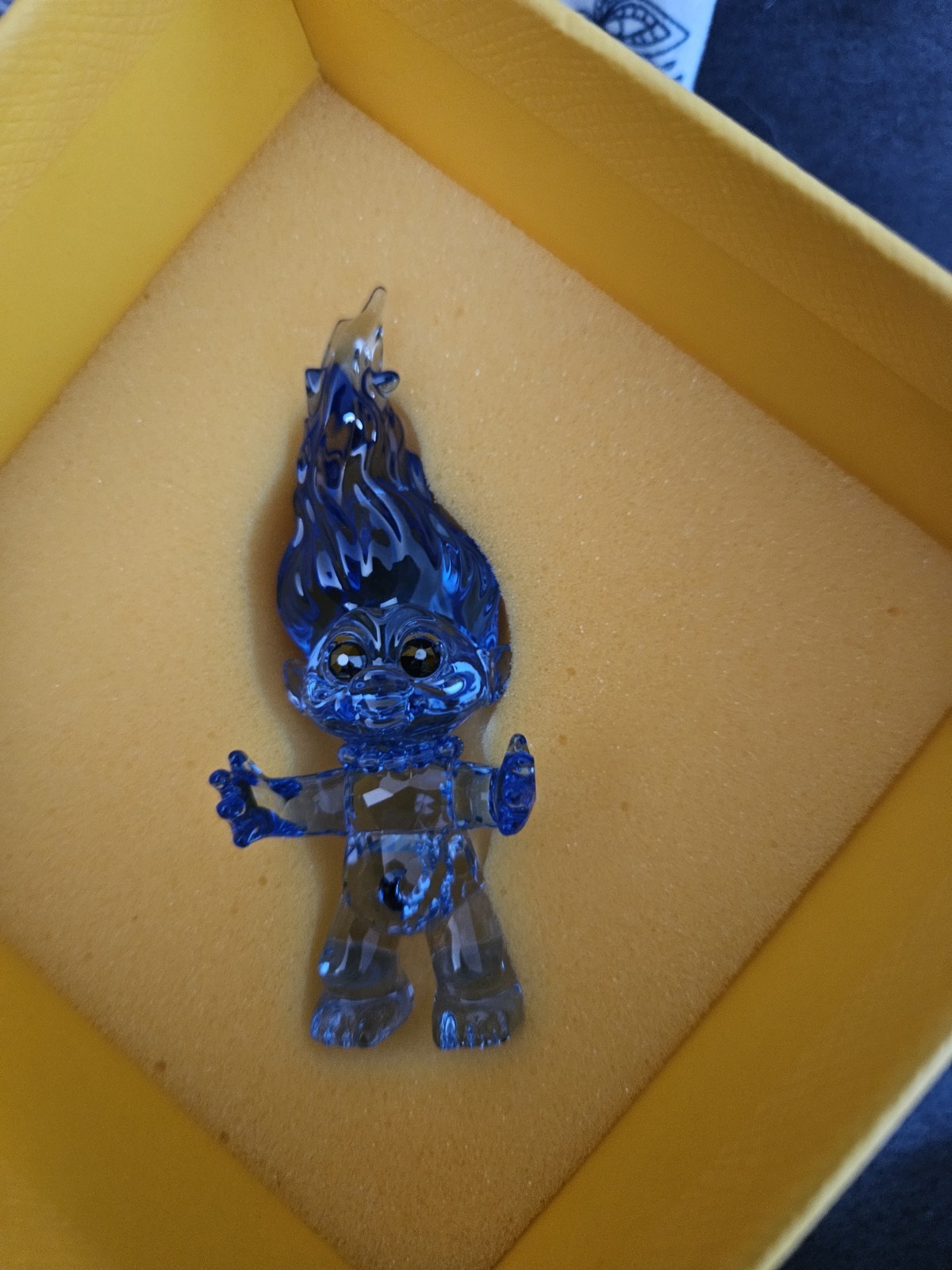 New SWAROVSKI Crystal DreamWorks Good Luck Trolls Blue Troll Figurine 5682655