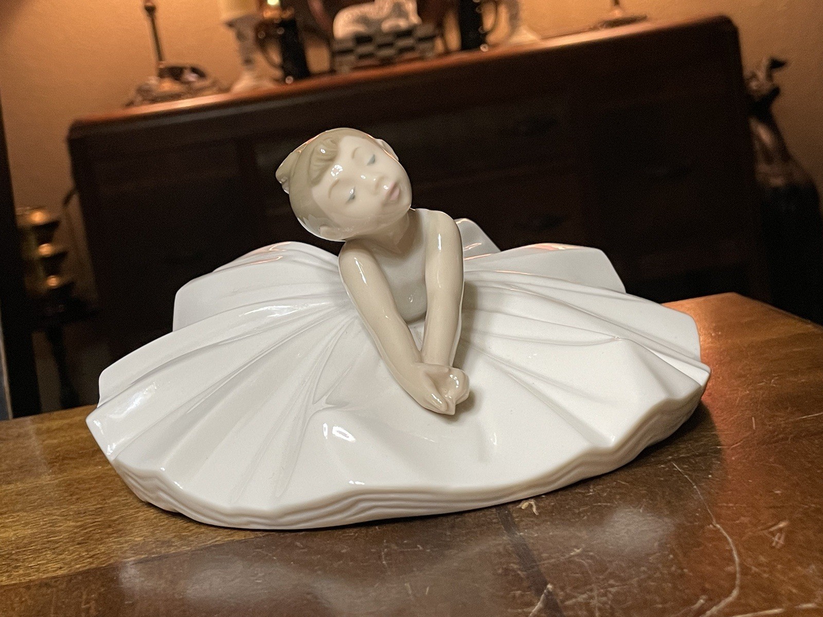 6.5″x6.75″x3.5″ NAO LLADRO Porcelain Ballerina Figurine #1283 Dance Class 1997