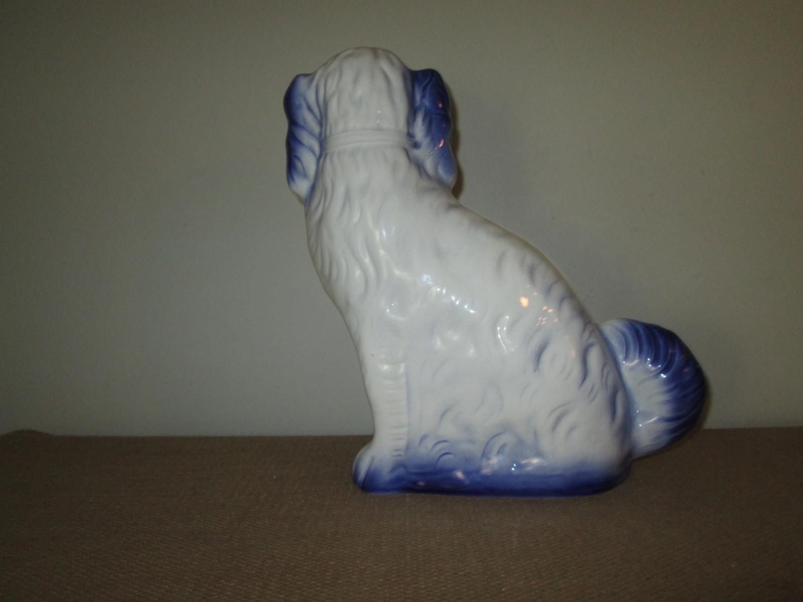 Vtg ARTHUR WOOD Royal Crownford Ironstone Blue Staffordshire Dog Right Facing