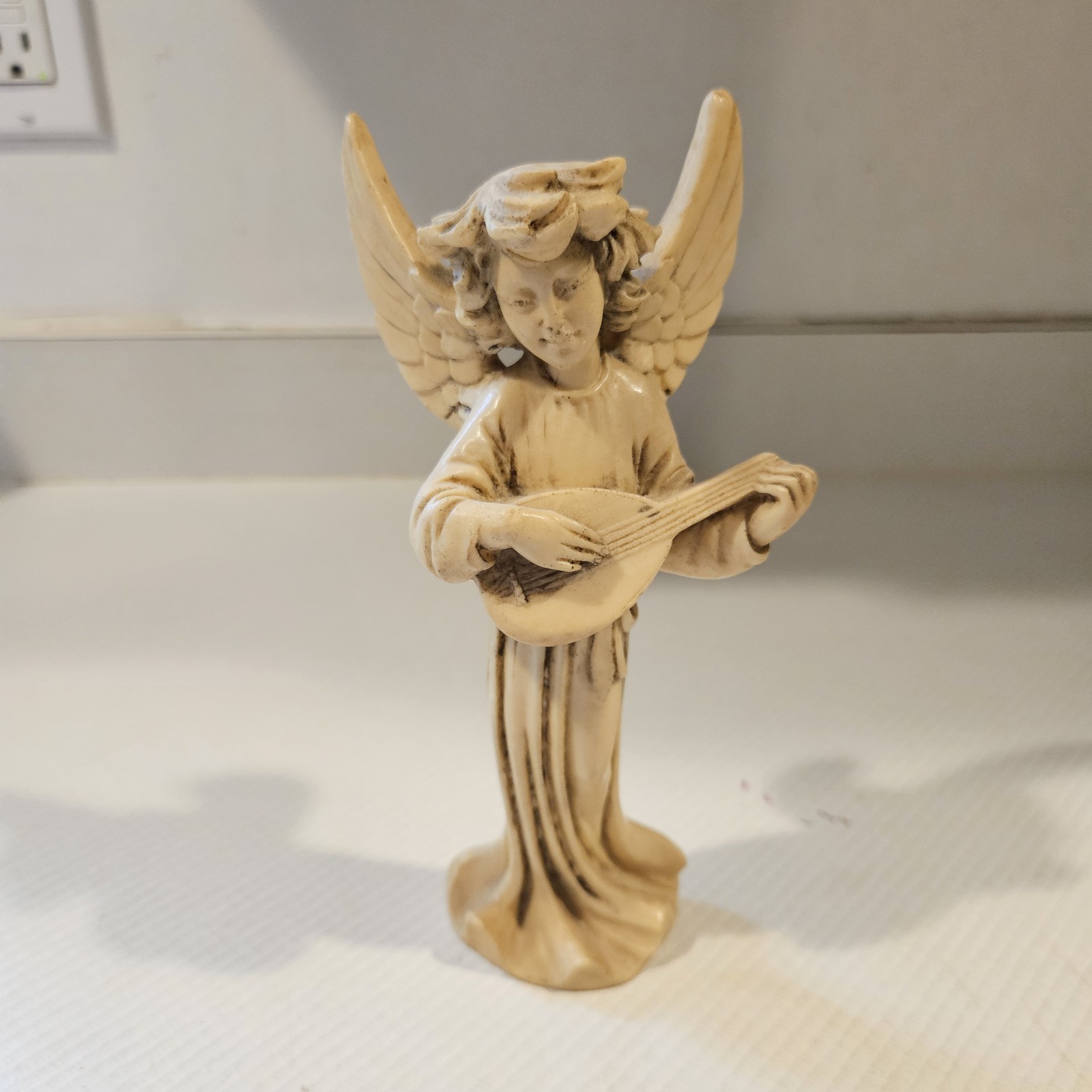 Angel With Ukulele Made In Italy By A. Santinis Religious Figurine