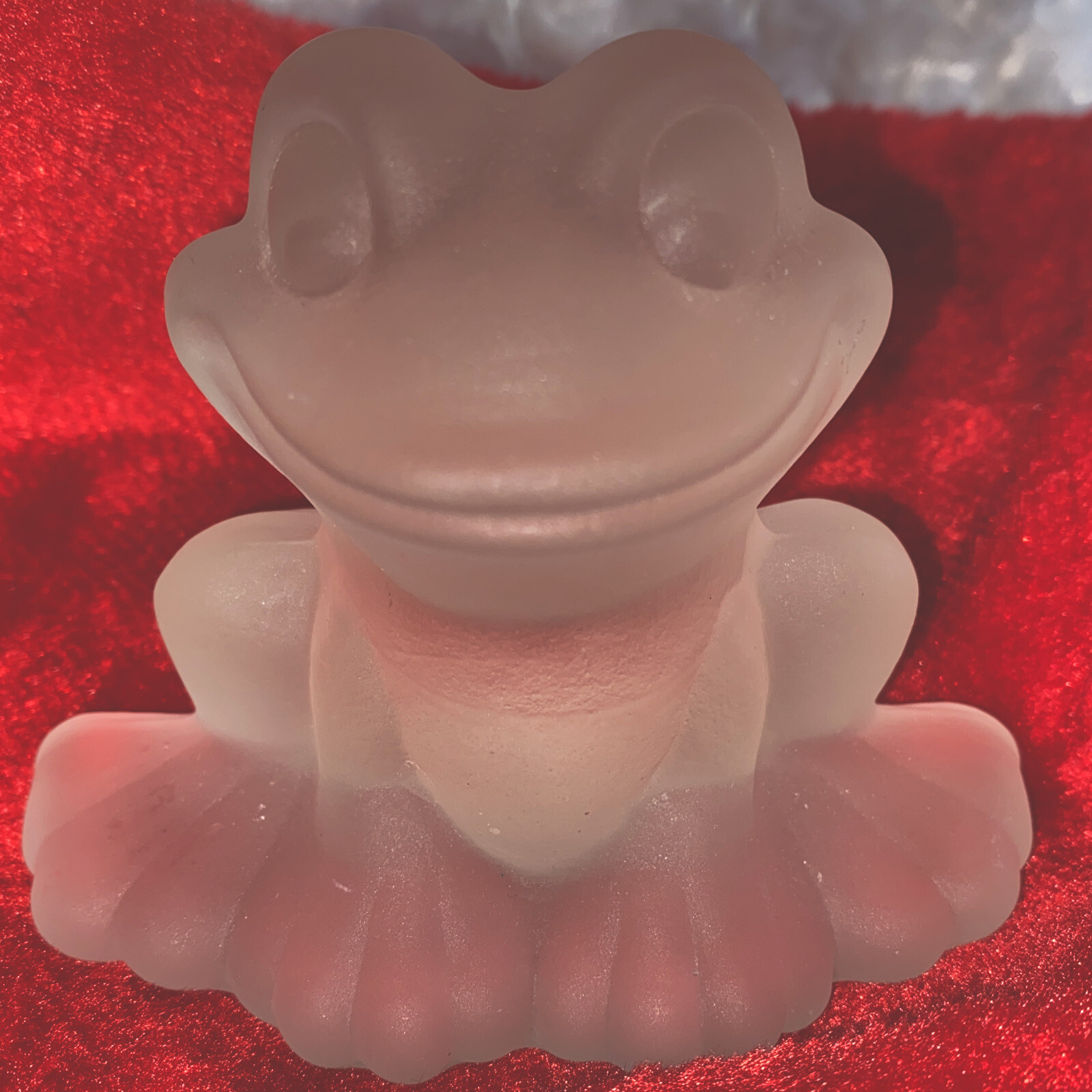 Goebel Glass Frog Figurine Toad Paperweight Frosted Clear