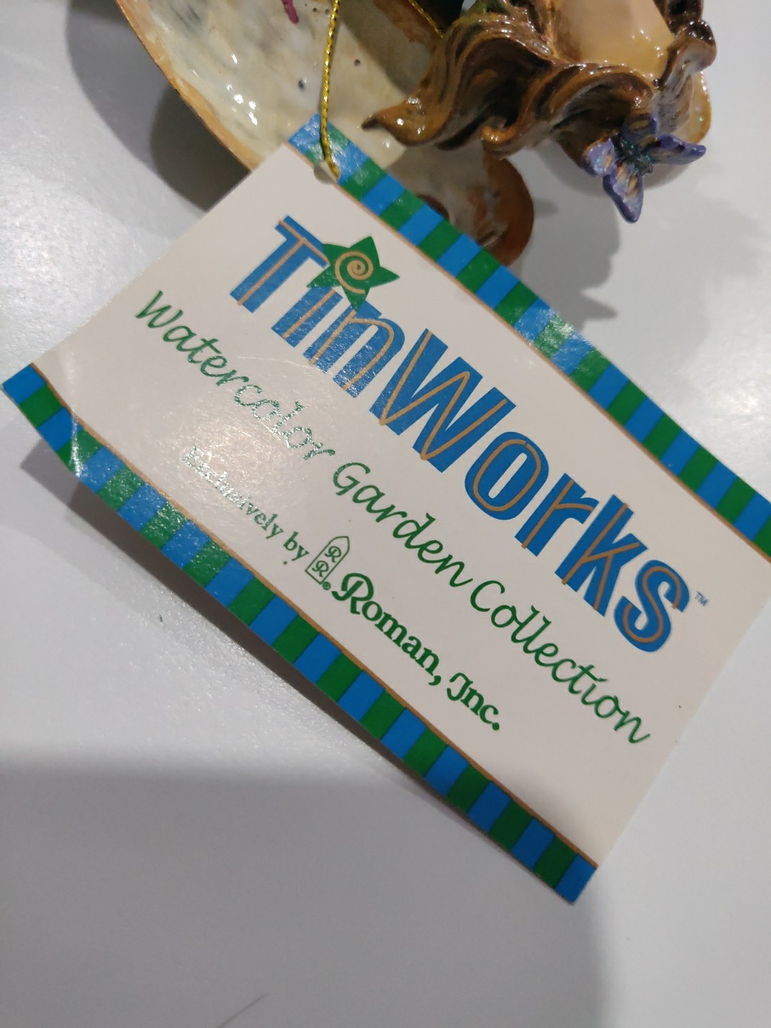 Roman Inc TinWorks Watercolor Garden Collection Metal Angel 6.5″ Figurine – NWT
