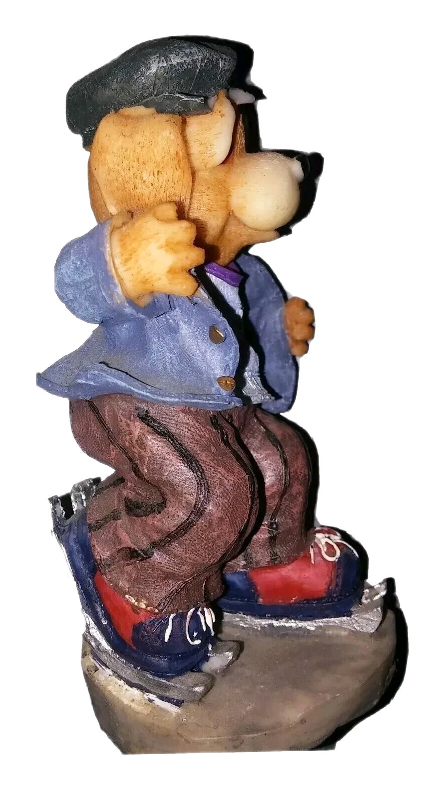 Dog on Double Edged Ice Skates Resin Figurine Resin 5 x 3 x 2 Inches