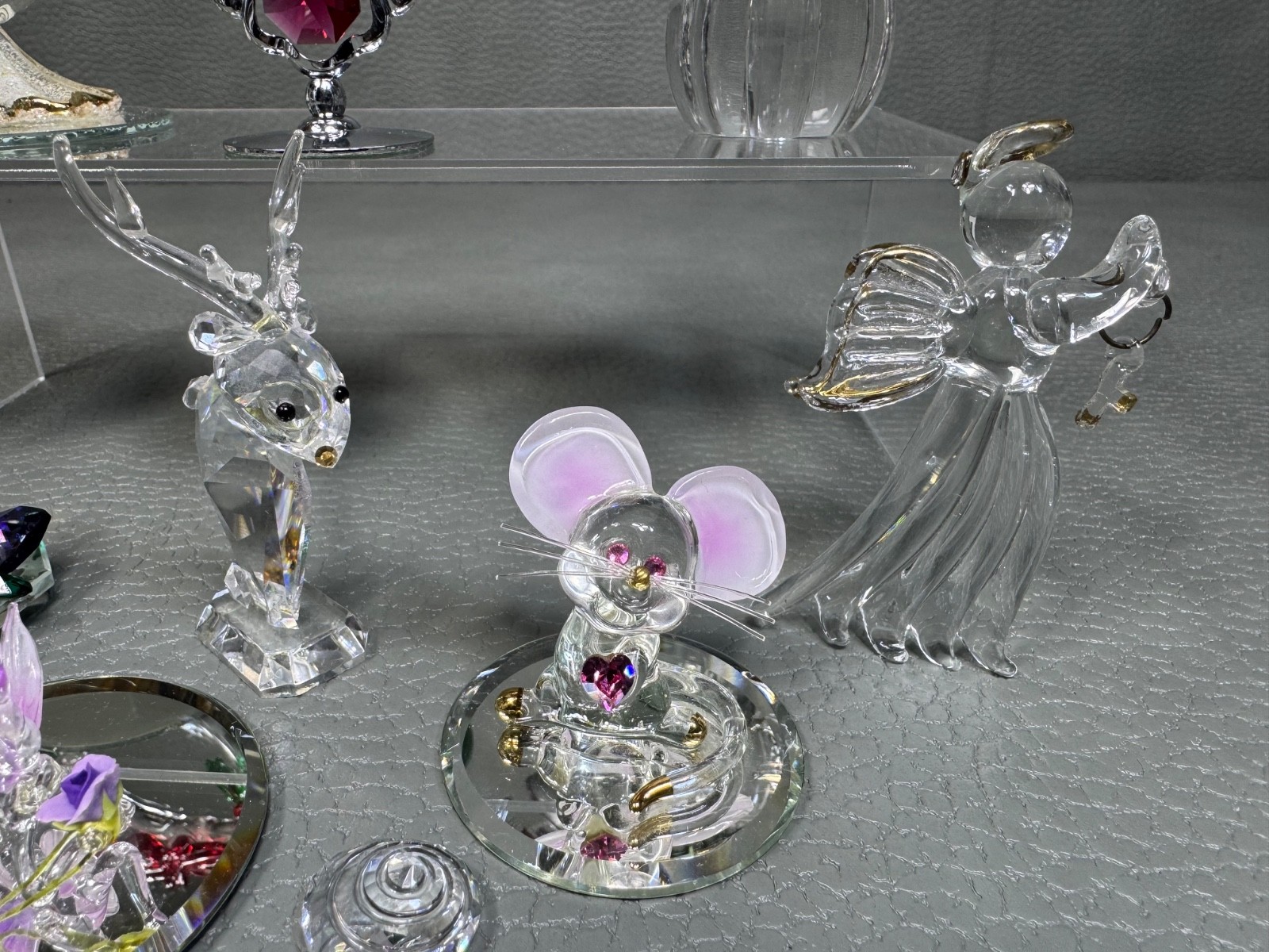 Collection of 9 Miniature Crystal Figurines
