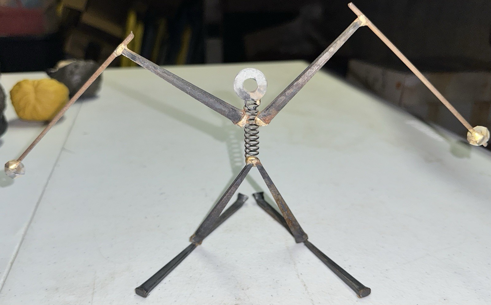 NUTS AND BOLTS SKIER SKIING PERSON SKI METAL FIGURE ART MAN CAVE INDUSTRIAL LOOK