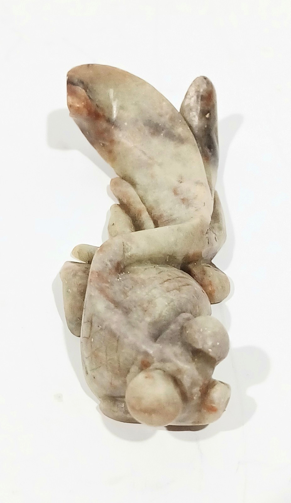 Vintage Asian Hand Carved 2-3/4 inch Soapstone Koi Fish Figurine Sculpture China