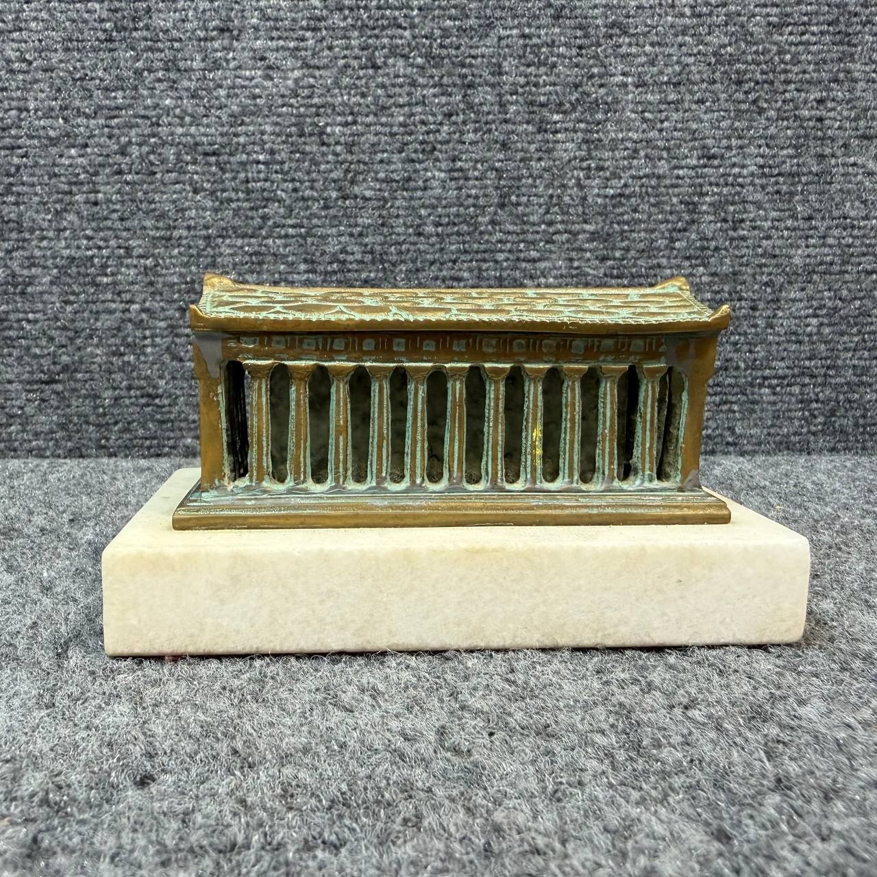 Bronze Pantheon Temple Sculpture Greece Marble Base Statue 2.50 lb