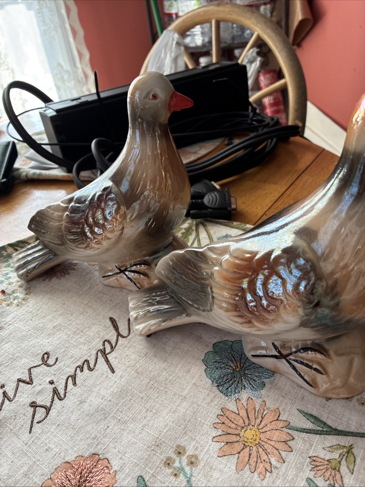 Vintage Lusterware Pigeon Figure – Made in Brazil