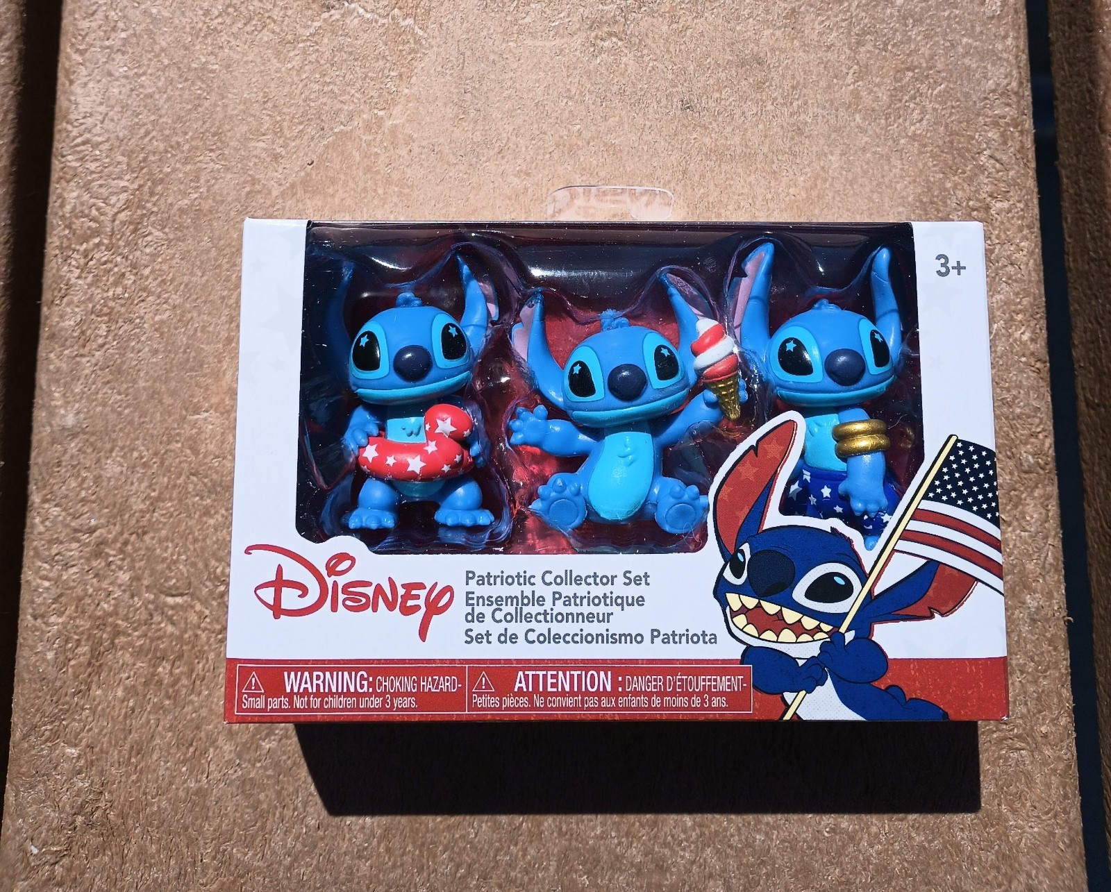 Disney Stitch USA Flag Stars July 4th Patriotic Figures Figurine Collector Set