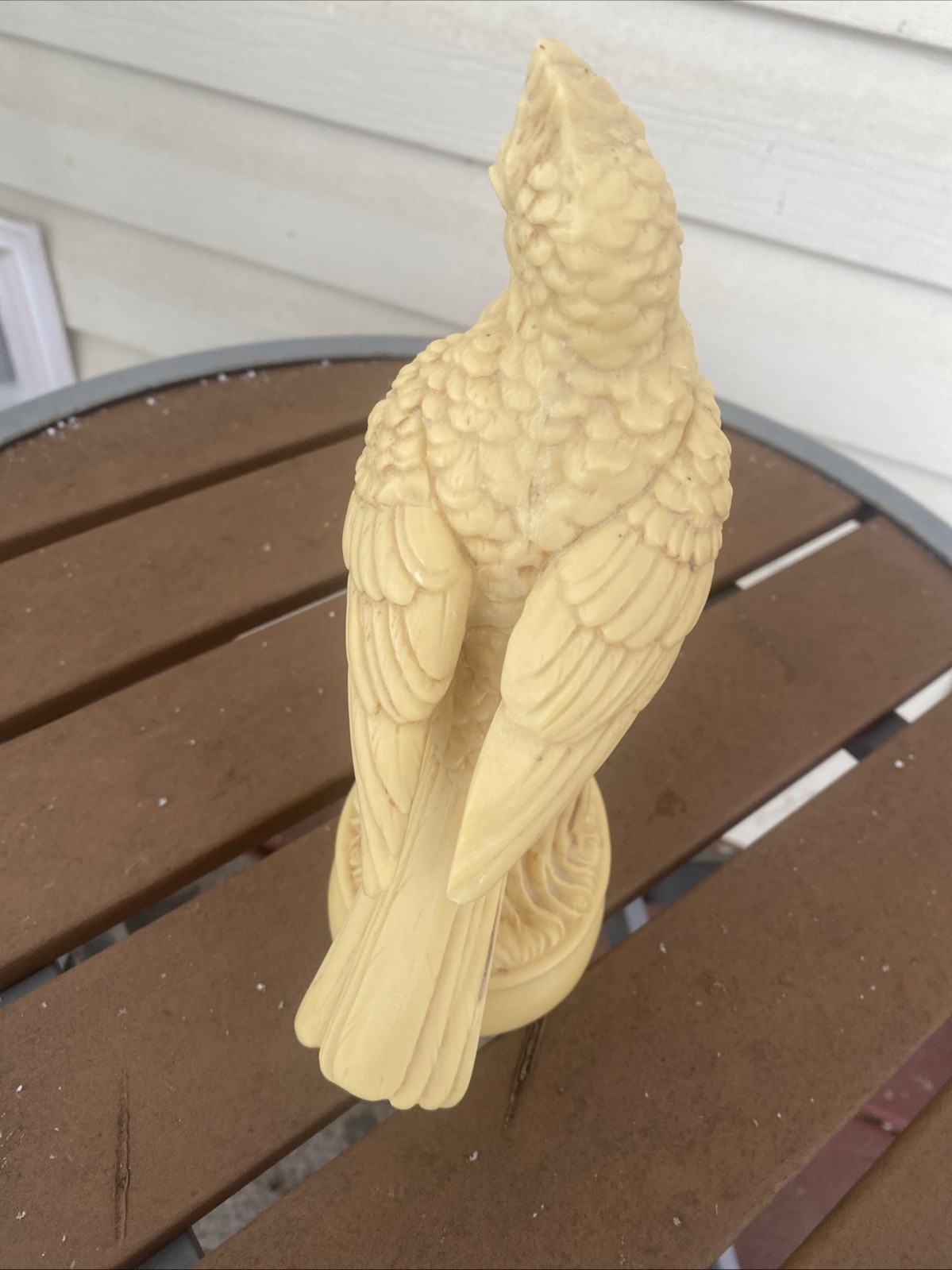 Vintage Bird Cardinal sculpture figurine Made in Italy Detailed Roses Off White