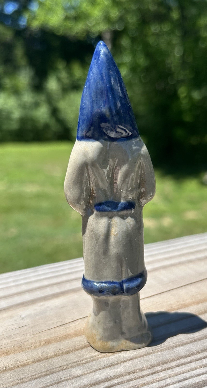Beaumont Brothers Pottery Vintage Santa 4.75 Inch’s Salt Glazed W/ Cobalt Blue