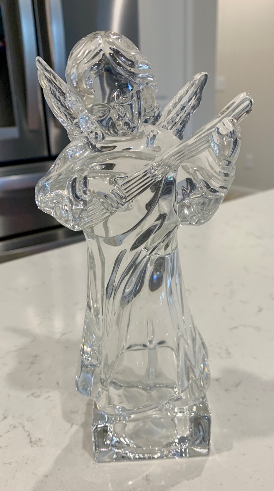 Mikasa Full Lead Crystal Herald Collection Angel Playing Mandolin Germany