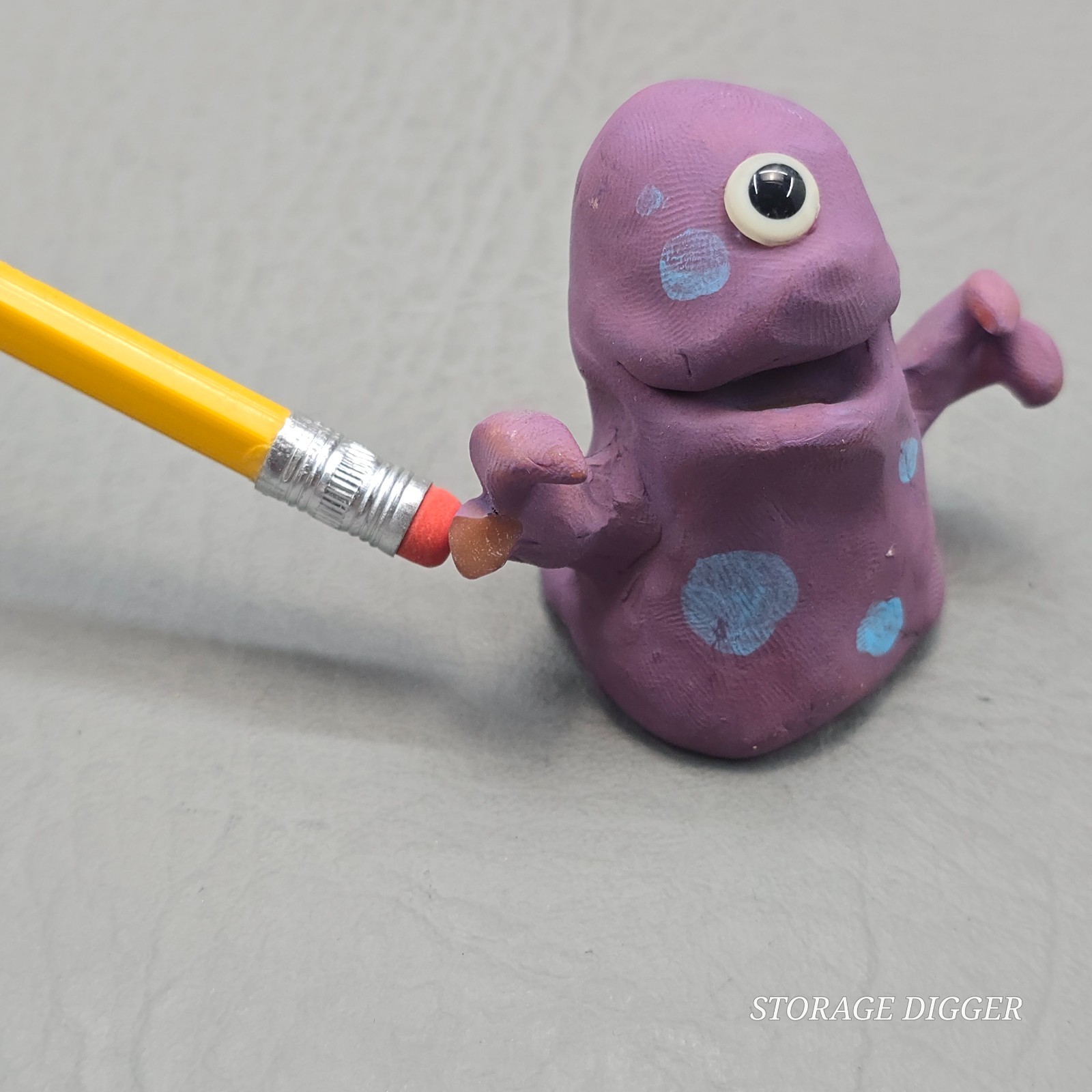 Set of 3 Handmade Polymer Clay Multicolor Hand Painted Monsters Figurines