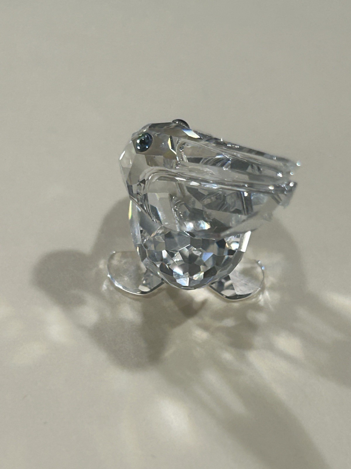 Swarovski Crystal Pelican Figurine Beauties of the Lake Green Eyes Retired