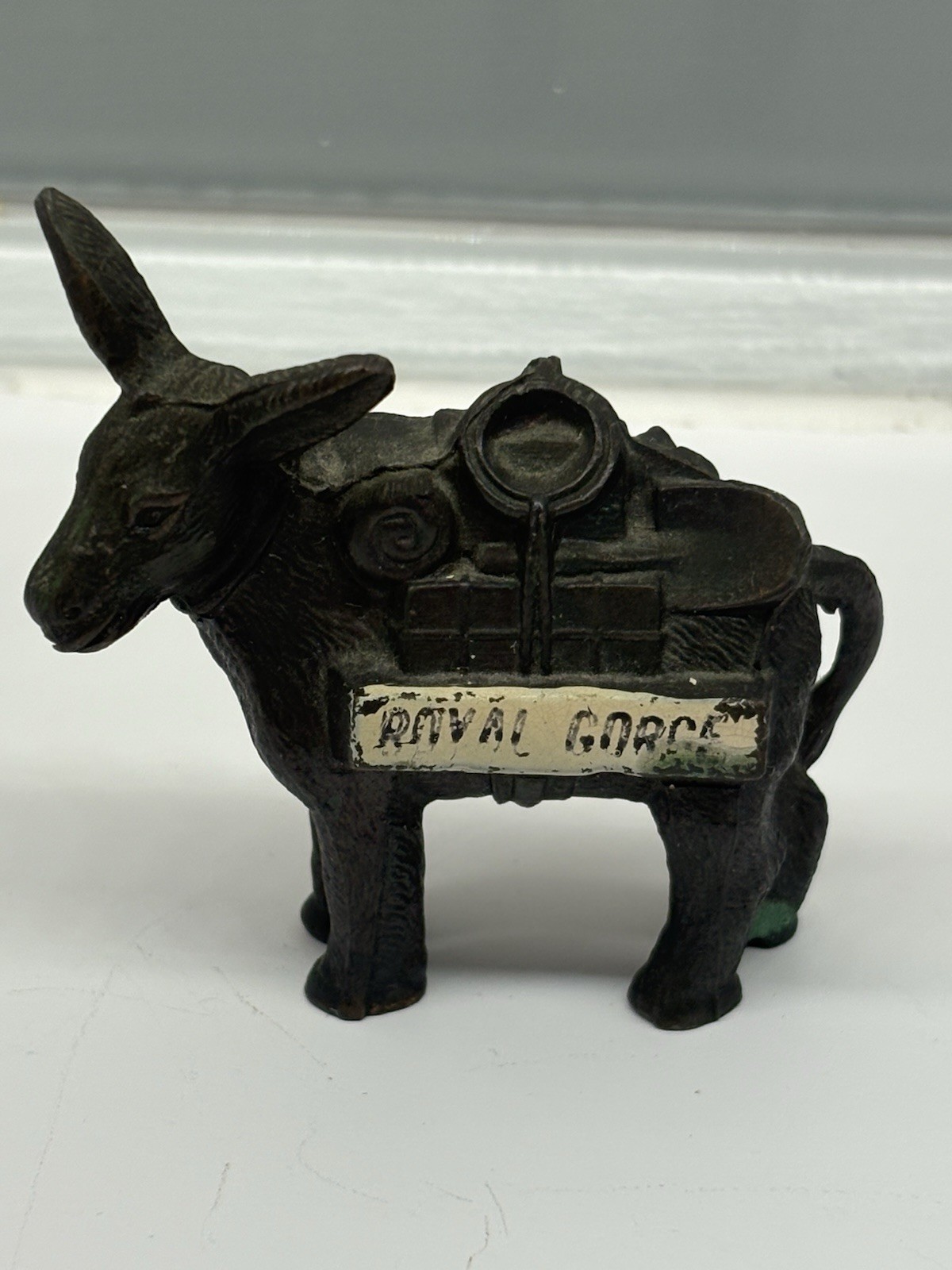 Vintage Die Cast Donkey Burrow Figurine Royal Gorge Souvenir Made In Japan Iron