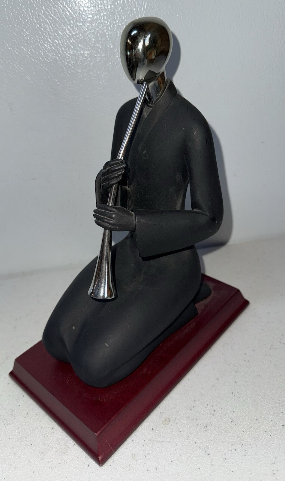 Lady Sculpture Contemporary Resin Art Music FLUTE HORN