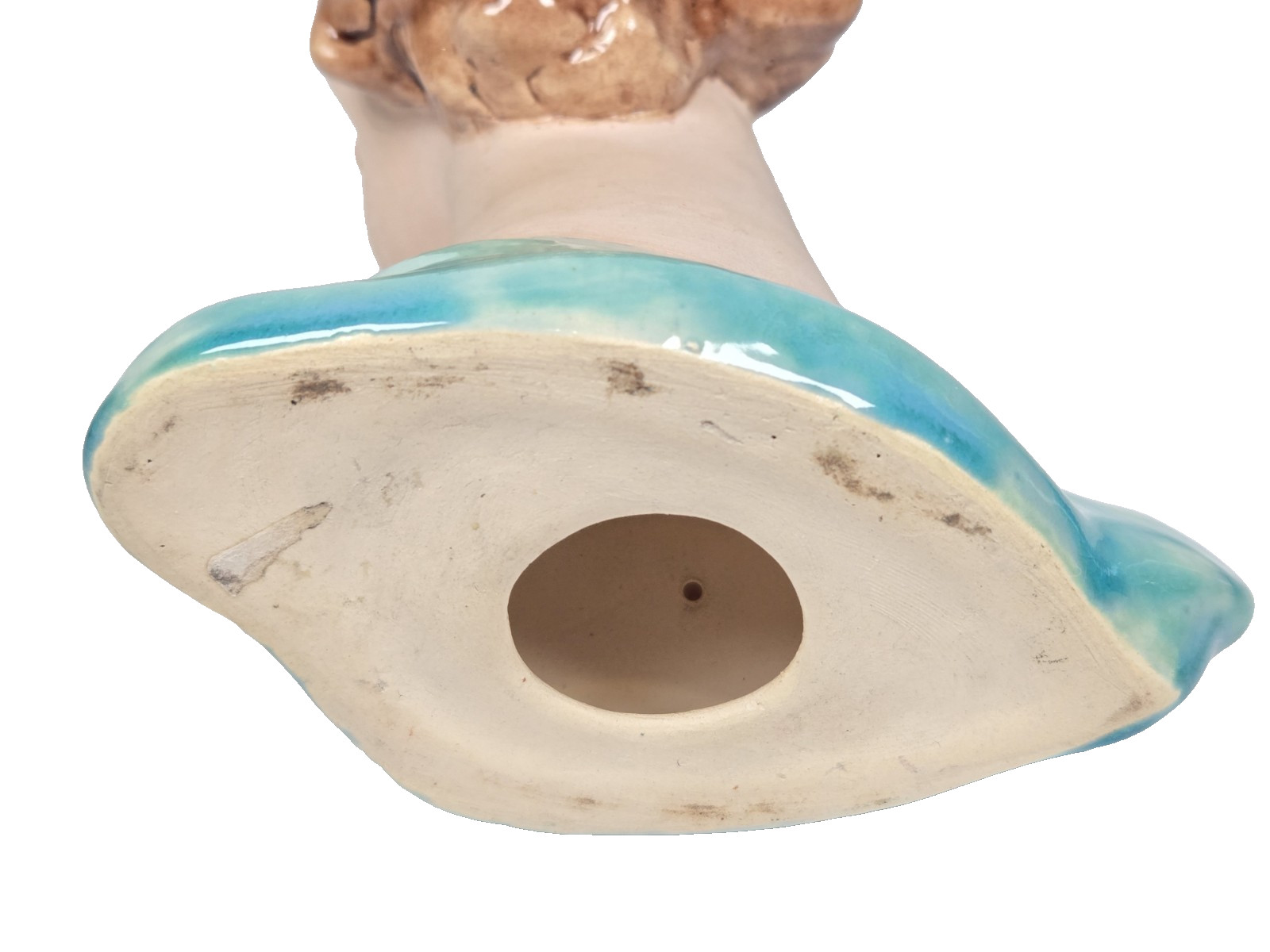 Goldscheider style Free Standing 6″ Bust Aqua blue Orange lipstick