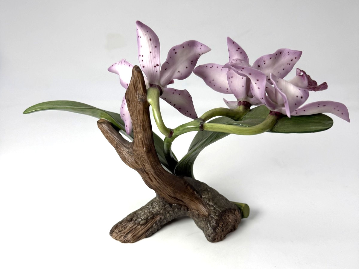 Exquisite The Glossy Amythyst Blooming by Ronald Van Ruyckevelt Porcelain Statue