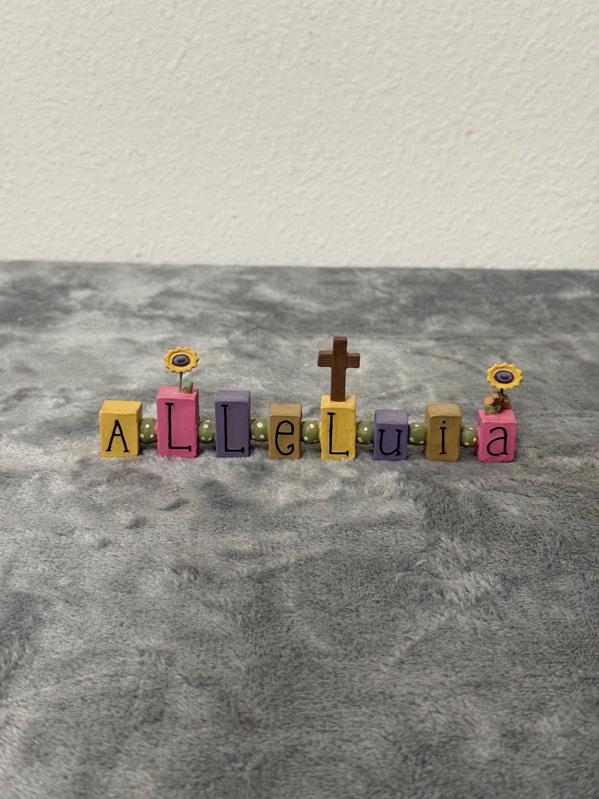 Alleluia Ceramic Figurines On Ceramic Blocks