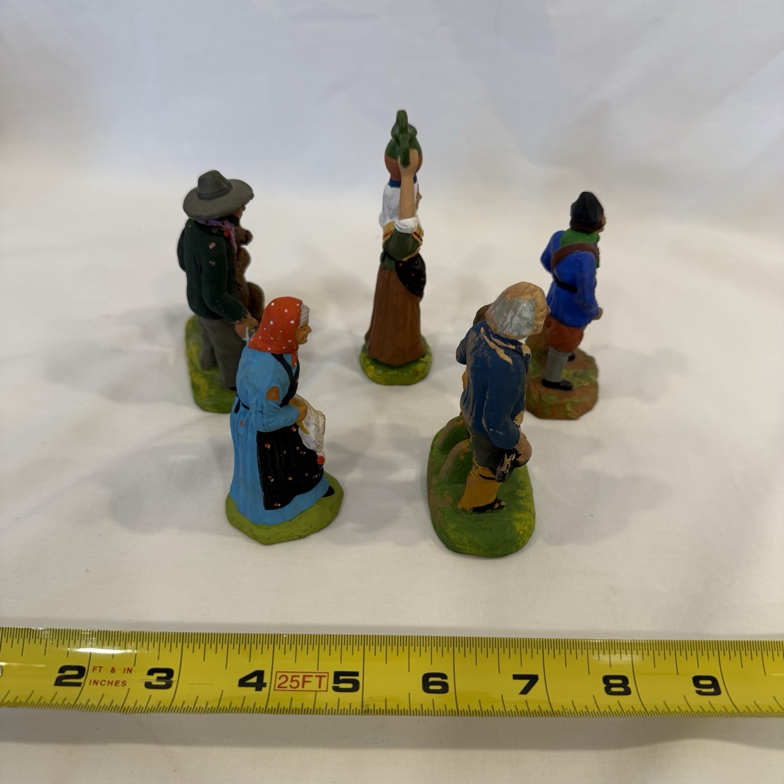 Vintage Santons Made in France Hand-Painted Terracotta People Chicken Bear JOUVE