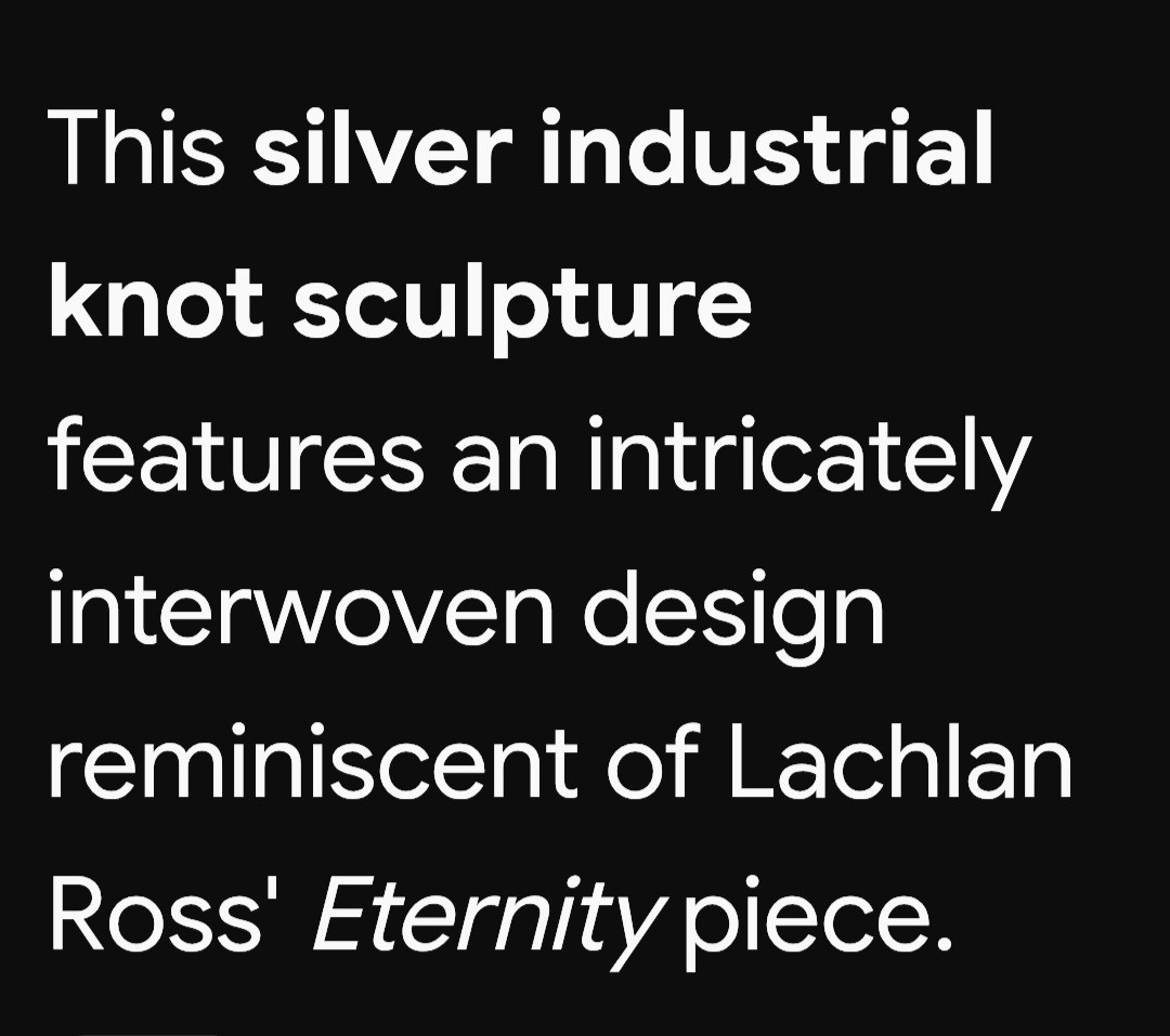 “Eternity” Industrial Silver Metal Knot Sculpture – Inspired by Lachlan Ross