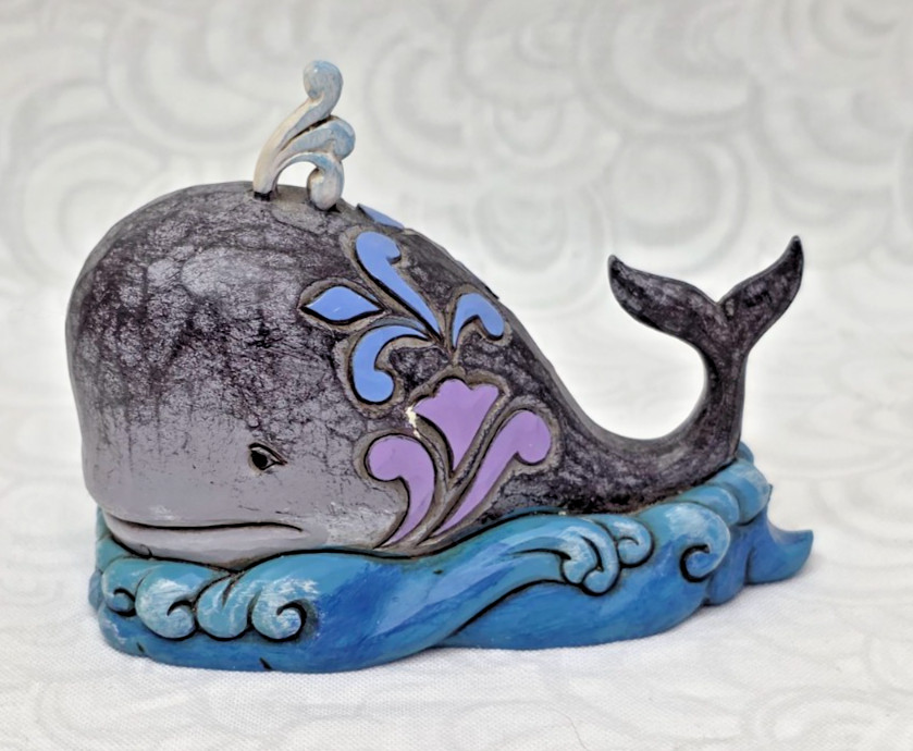Jim Shore ~ Heartwood Creek ~ Mini Whale Figurine 2.5 in Blue READ
