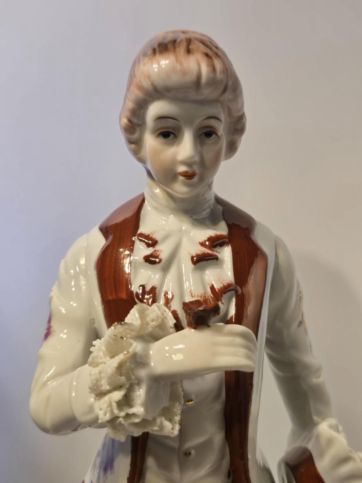Vintage Colonial Man Hand Painted 14 1/2″Tall Porcelain Japan