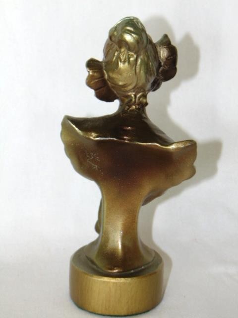 Gorgeous Vintage French ART NOUVEAU Gilded Woman Bust Statue