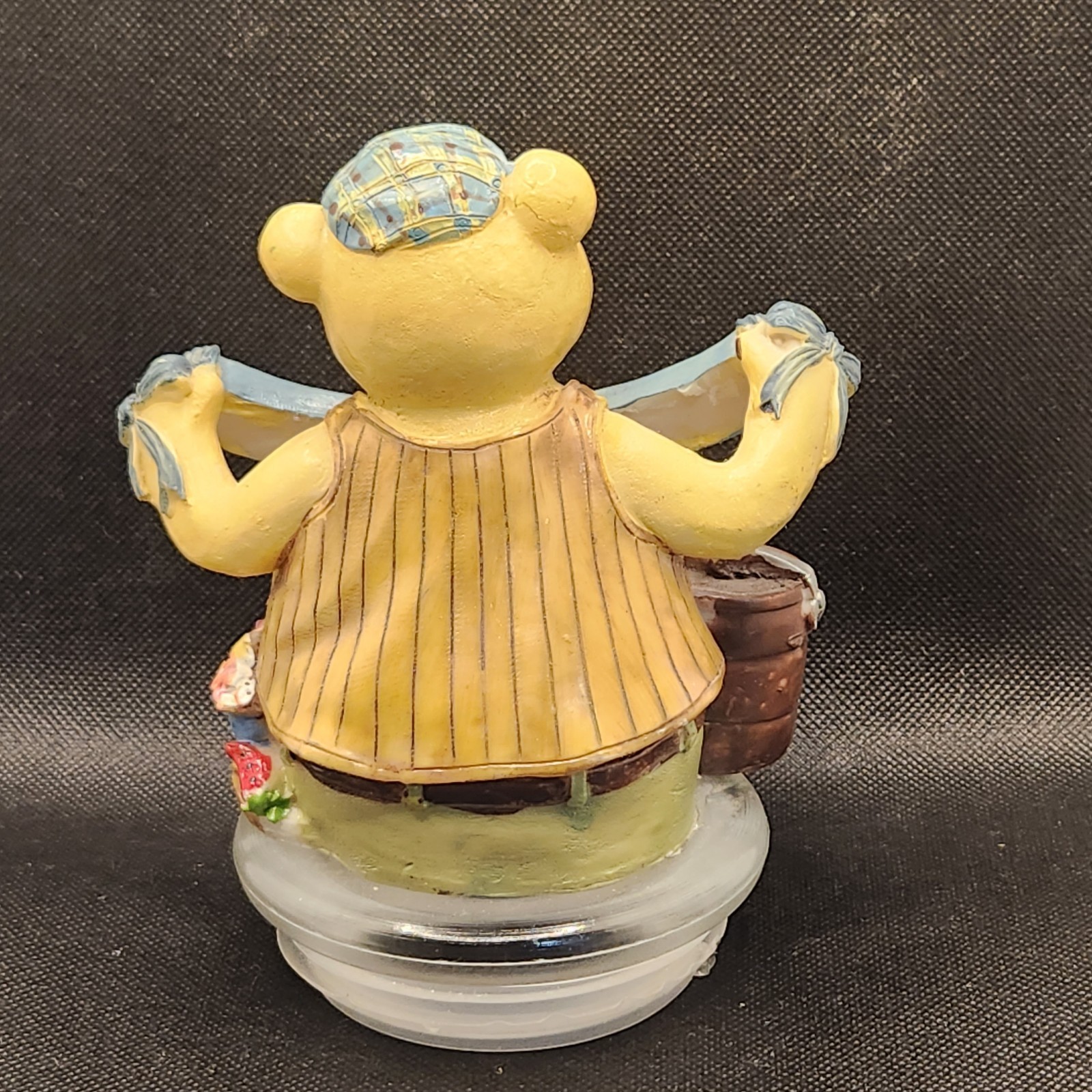 VTG “Best Grandpa” Resin Bear Jar Topper, Dangling Fabric Legs, Ice Cream Theme